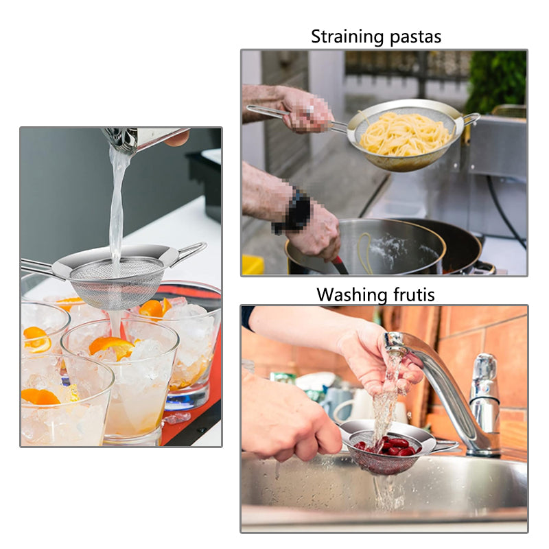 Stainless Steel Oil Strainer With Fine Wire Mesh Essential Baking  Frying Kitchen Tool 5