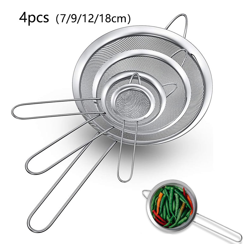 Stainless Steel Oil Strainer With Fine Wire Mesh Essential Baking  Frying Kitchen Tool 11