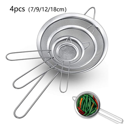 Stainless Steel Oil Strainer With Fine Wire Mesh Essential Baking  Frying Kitchen Tool 11