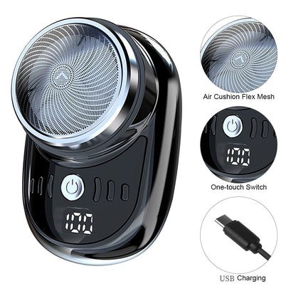 Pocket Travel Shaver Rechargeable Mini Beard Trimmer with Digital Display for Men  Women