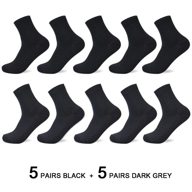 Men Antibacterial Bamboo Fiber Socks Quarter Ankle High Comfortable  Breathable Dress Socks 10