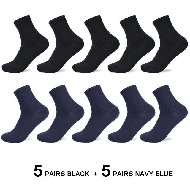 Men Antibacterial Bamboo Fiber Socks Quarter Ankle High Comfortable  Breathable Dress Socks 11