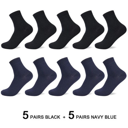 Men Antibacterial Bamboo Fiber Socks Quarter Ankle High Comfortable  Breathable Dress Socks 11