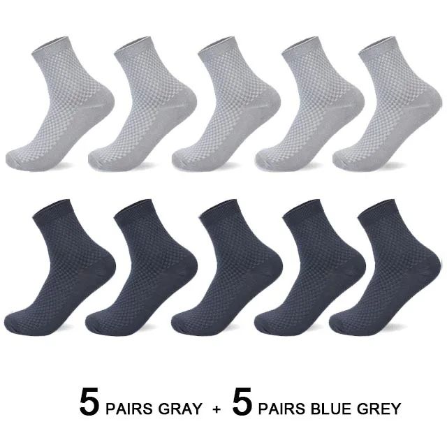 Men Antibacterial Bamboo Fiber Socks Quarter Ankle High Comfortable  Breathable Dress Socks 12