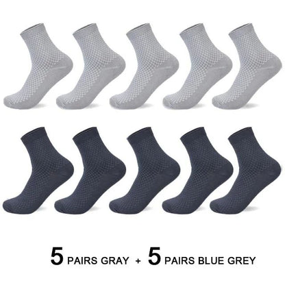 Men Antibacterial Bamboo Fiber Socks Quarter Ankle High Comfortable  Breathable Dress Socks 12