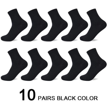 Men Antibacterial Bamboo Fiber Socks Quarter Ankle High Comfortable  Breathable Dress Socks 13