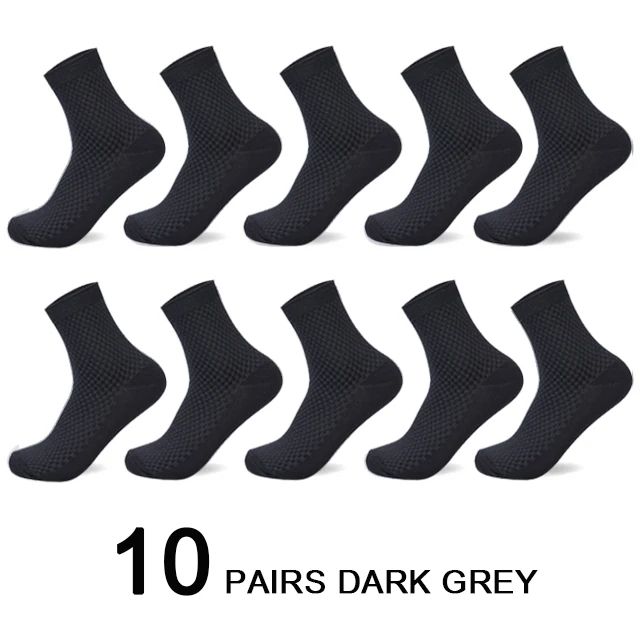 Men Antibacterial Bamboo Fiber Socks Quarter Ankle High Comfortable  Breathable Dress Socks 14