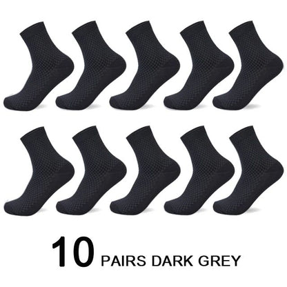 Men Antibacterial Bamboo Fiber Socks Quarter Ankle High Comfortable  Breathable Dress Socks 14