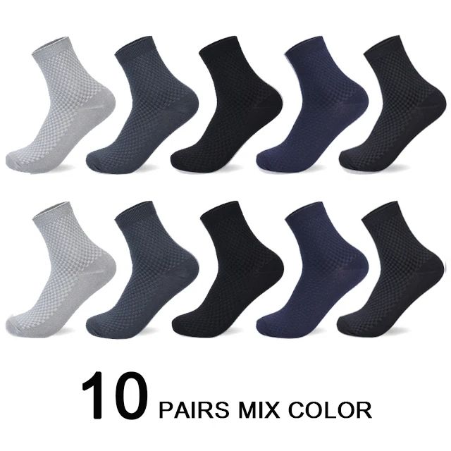 Men Antibacterial Bamboo Fiber Socks Quarter Ankle High Comfortable  Breathable Dress Socks 15