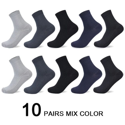 Men Antibacterial Bamboo Fiber Socks Quarter Ankle High Comfortable  Breathable Dress Socks 15