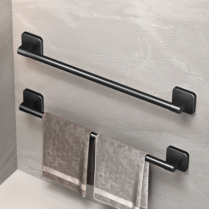 Self Adhesive Bathroom Towel Rack No Drilling Required, Sturdy Towel Holder & Rail in White & Black, Space Saving Design