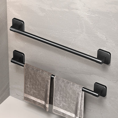 Self Adhesive Bathroom Towel Rack No Drilling Required, Sturdy Towel Holder & Rail in White & Black, Space Saving Design