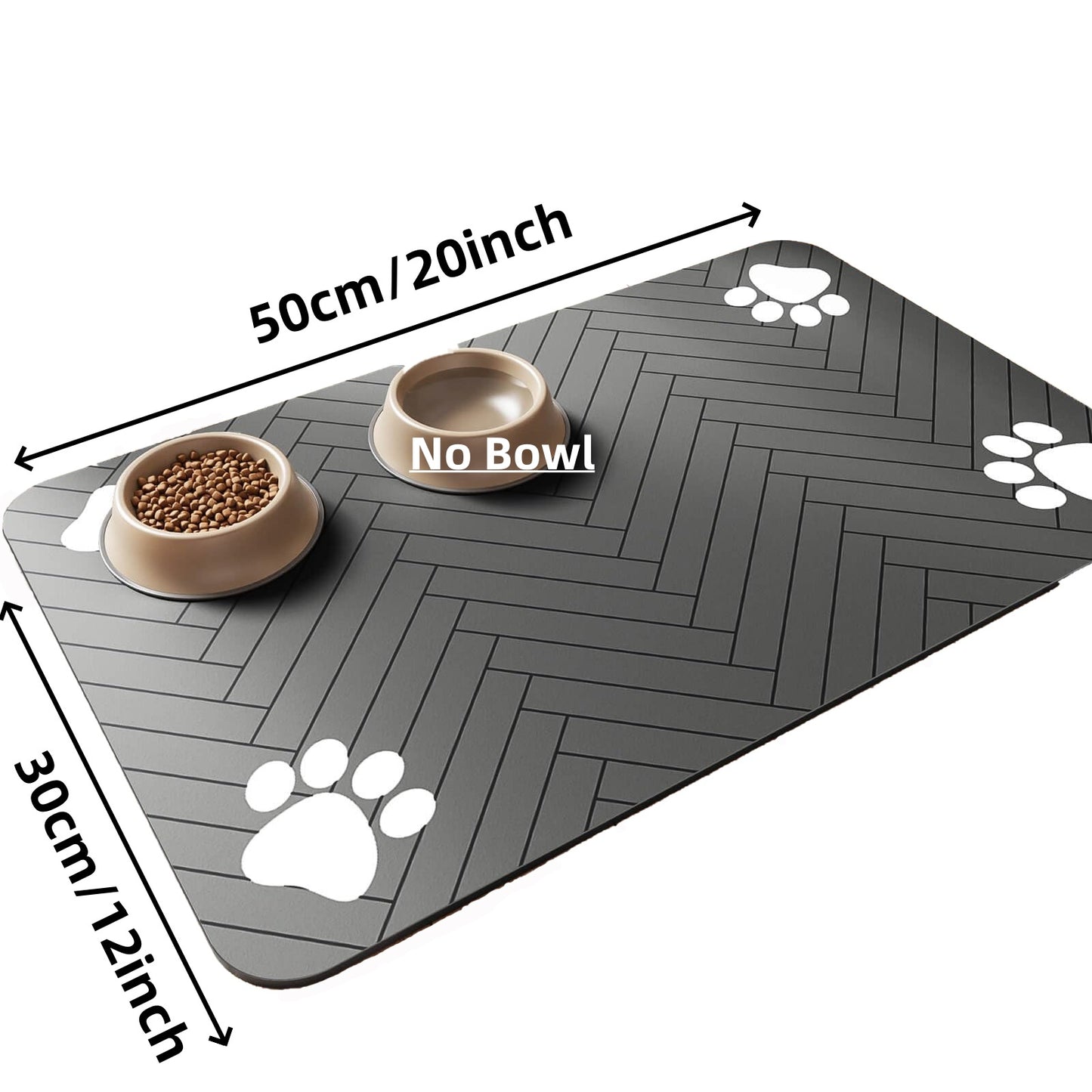 Pet Feeding MatAbsorbent Pet Placemat For Food And Water Bowl With Waterproof Rubber Backing Quick