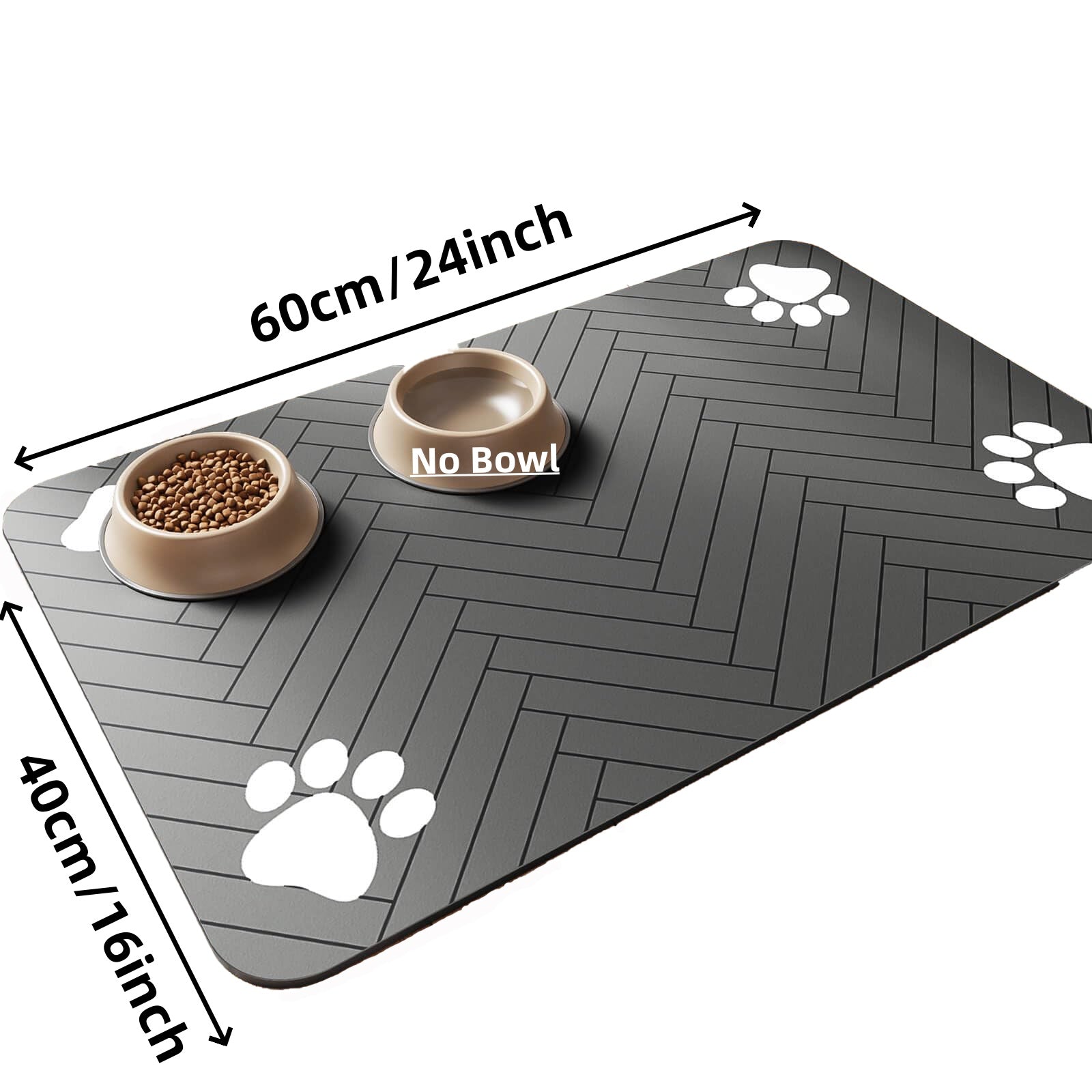 Pet Feeding MatAbsorbent Pet Placemat For Food And Water Bowl With Waterproof Rubber Backing Quick