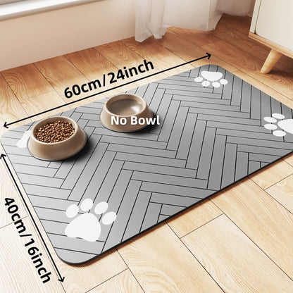 Pet Feeding MatAbsorbent Pet Placemat For Food And Water Bowl With Waterproof Rubber Backing Quick