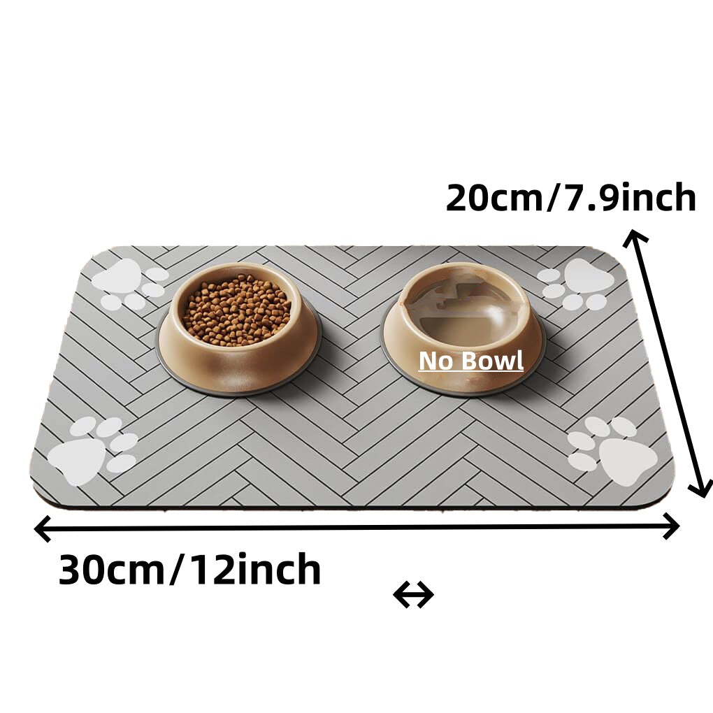 Pet Feeding MatAbsorbent Pet Placemat For Food And Water Bowl With Waterproof Rubber Backing Quick