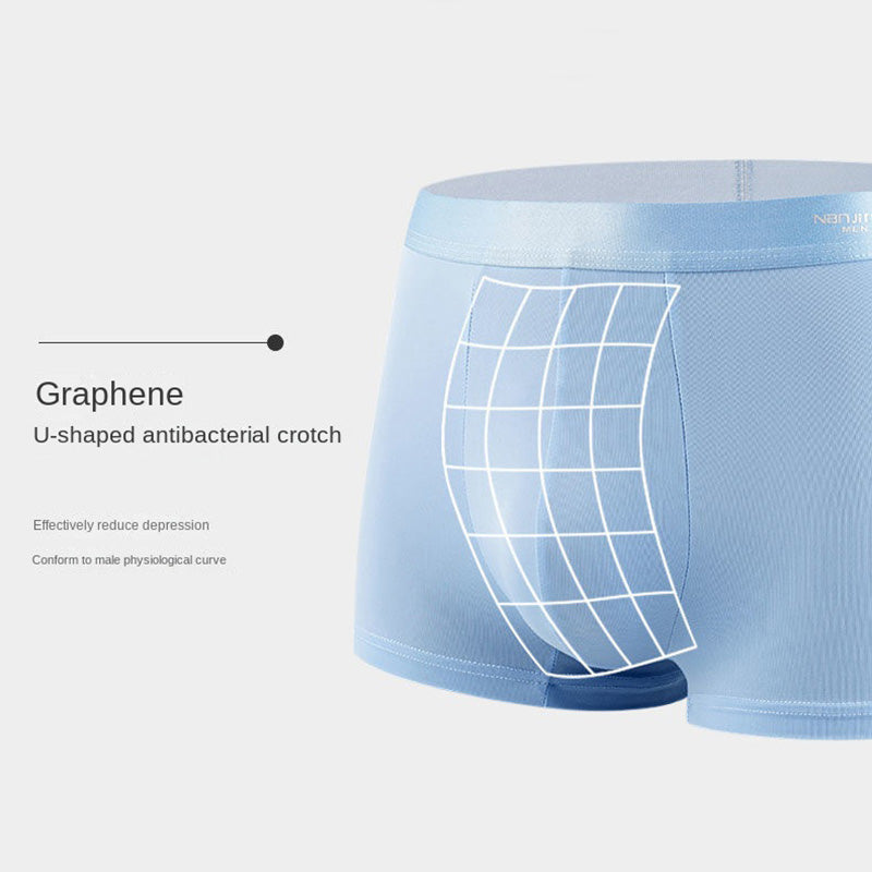 Mens Ice Silk Boxer Shorts Breathable  Cool Underwear with Convex Design for AllDay Comfort