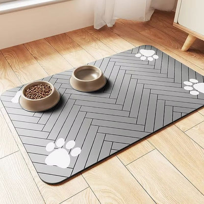 Pet Feeding MatAbsorbent Pet Placemat For Food And Water Bowl With Waterproof Rubber Backing Quick