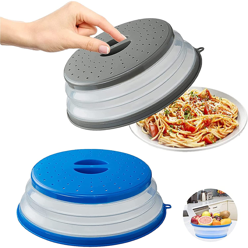 Microwave Splatter Cover Reusable Silicone Folding Cover for Cooking, Heating & Fresh Keeping