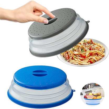 Microwave Splatter Cover Reusable Silicone Folding Cover for Cooking, Heating & Fresh Keeping