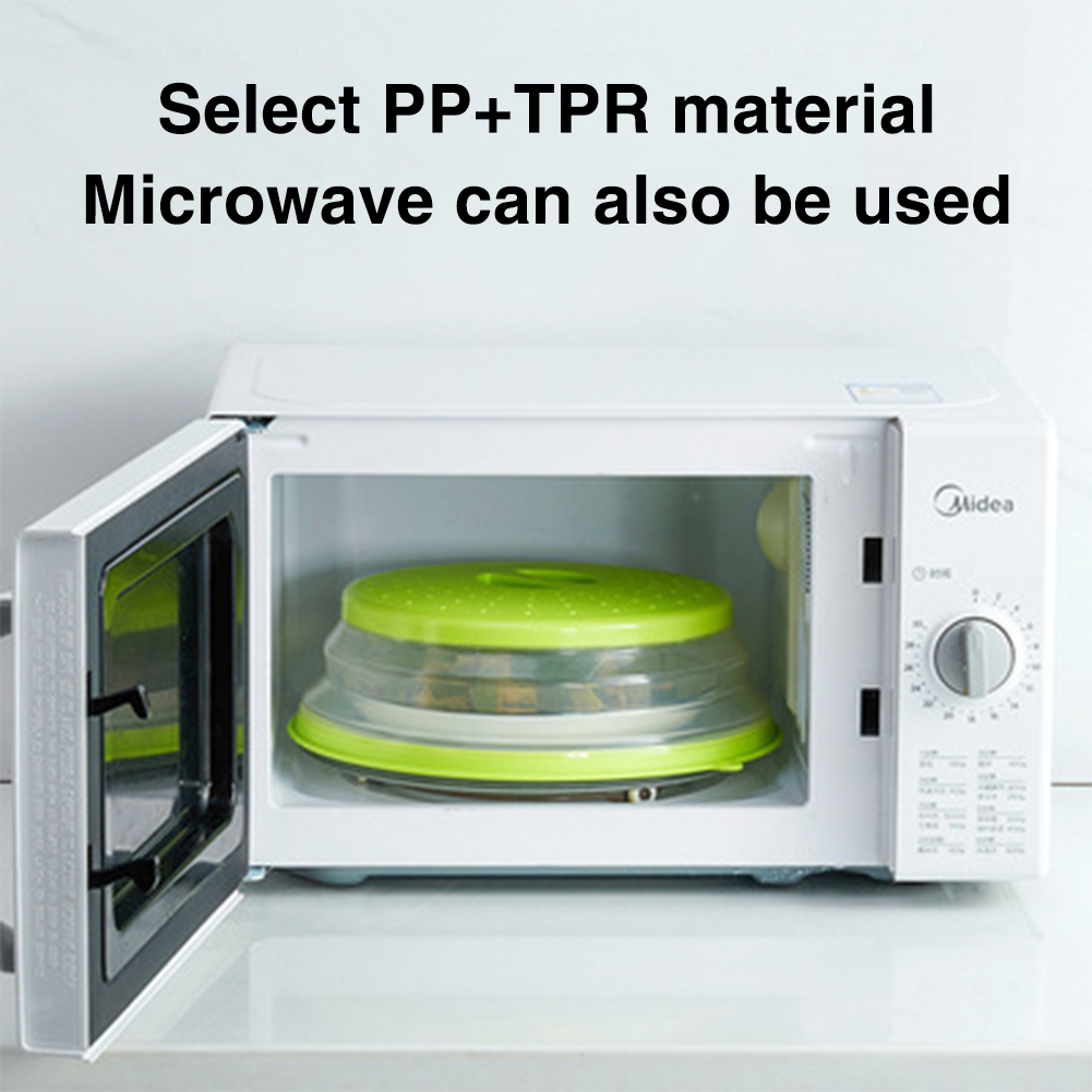 Microwave Splatter Cover Reusable Silicone Folding Cover For Cooking Heating  Fresh Keeping 3