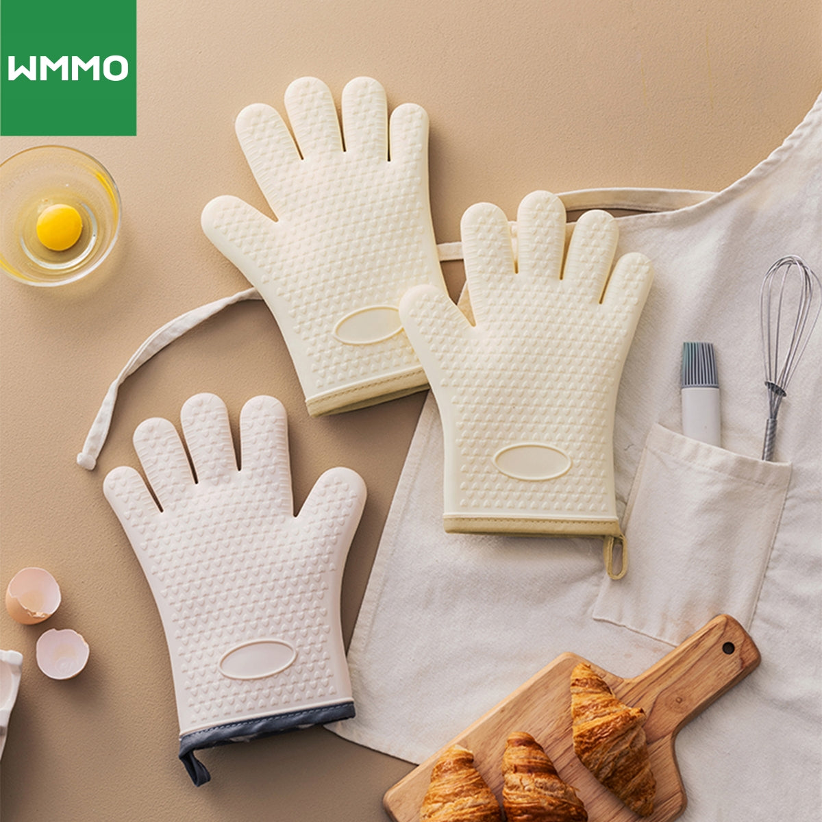Heat Resistant Oven Baking Gloves Anti Scald NonSlip Silicone Kitchen Gloves for Safe Cooking