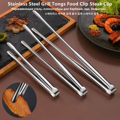 Stainless Steel Food Clip  Bread Tong Heavy Duty BBQ Cooking Utensils NonSlip Kitchen Accessories