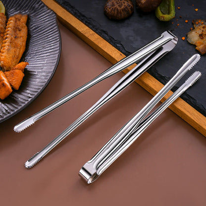 Stainless Steel Food Clip  Bread Tong Heavy Duty BBQ Cooking Utensils NonSlip Kitchen Accessories