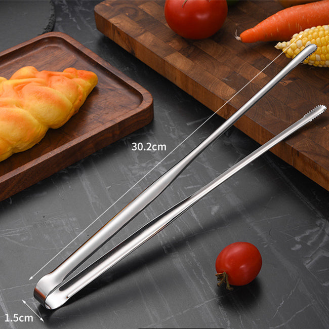 Stainless Steel Food Clip  Bread Tong Heavy Duty BBQ Cooking Utensils NonSlip Kitchen Accessories