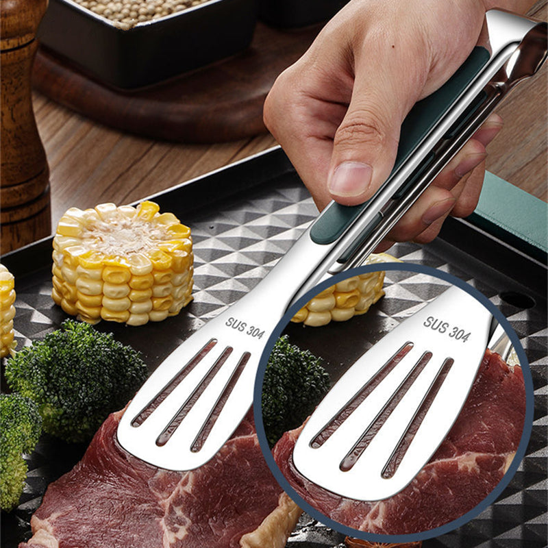 Heavy Duty BBQ Grill Tongs Non Slip Stainless Steel Food Clamp for Meat Salad Bread  Buffet Cooki