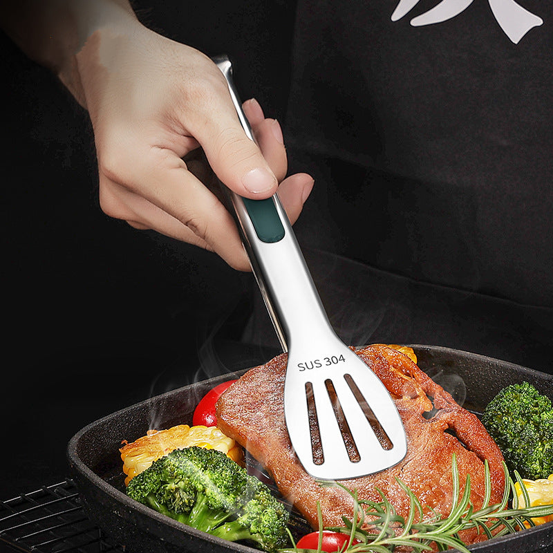 Heavy Duty BBQ Grill Tongs Non Slip Stainless Steel Food Clamp for Meat, Salad, Bread & Buffet Cooking Tools