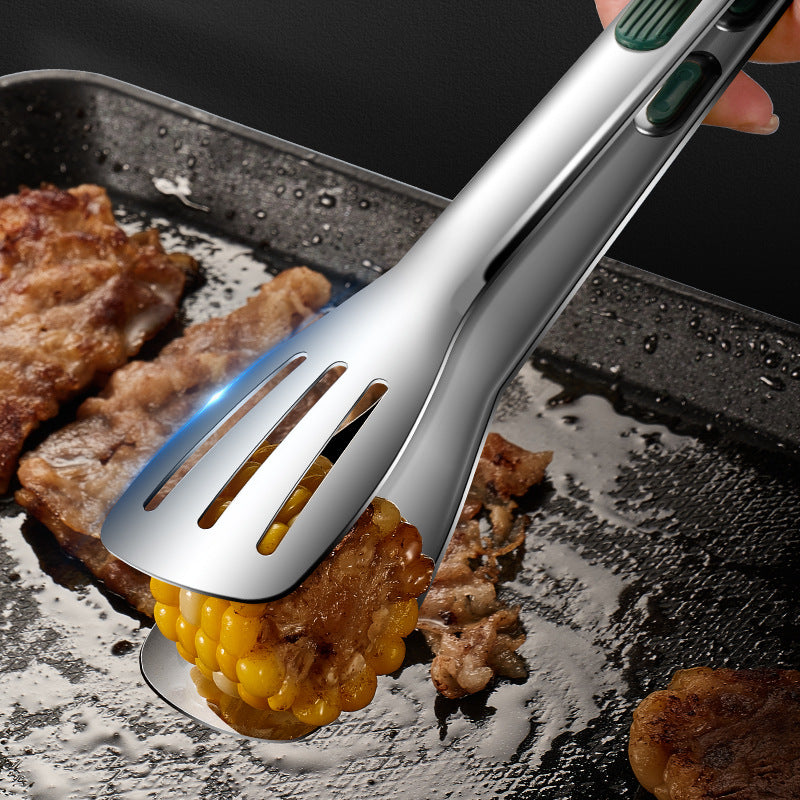 Heavy Duty BBQ Grill Tongs Non Slip Stainless Steel Food Clamp For Meat Salad Bread  Buffet Cooking 3