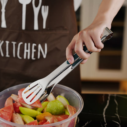 Heavy Duty BBQ Grill Tongs Non Slip Stainless Steel Food Clamp For Meat Salad Bread  Buffet Cooking 4