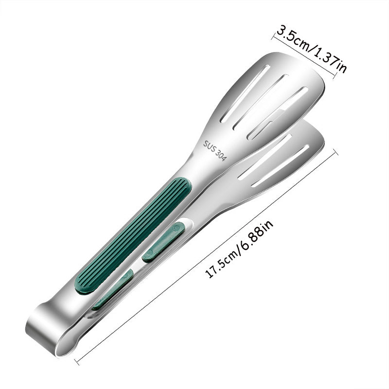 Heavy Duty BBQ Grill Tongs Non Slip Stainless Steel Food Clamp For Meat Salad Bread  Buffet Cooking 7