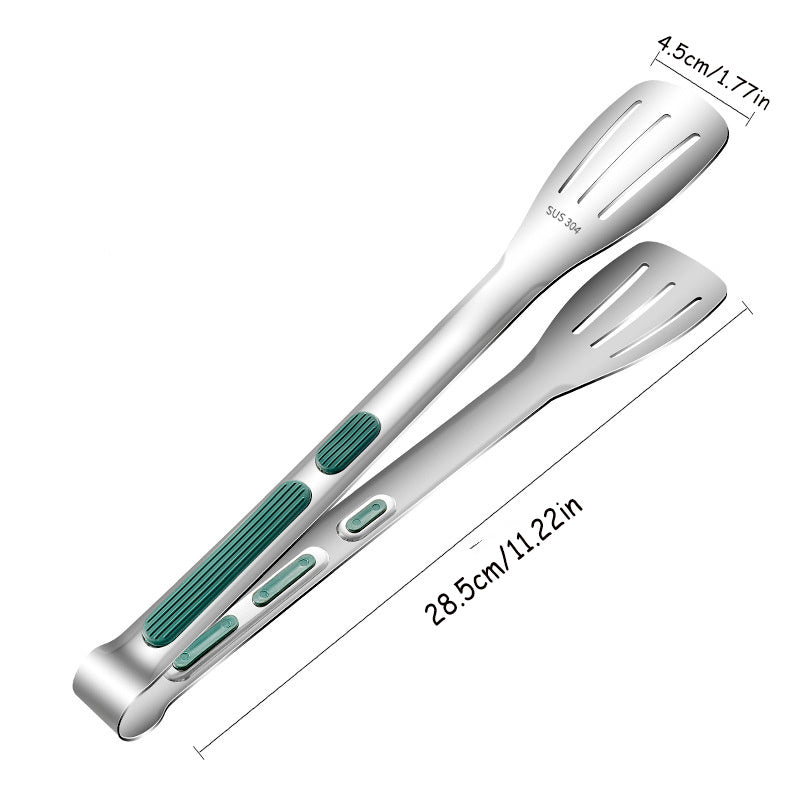 Heavy Duty BBQ Grill Tongs Non Slip Stainless Steel Food Clamp For Meat Salad Bread  Buffet Cooking 8