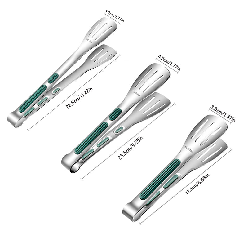 Heavy Duty BBQ Grill Tongs Non Slip Stainless Steel Food Clamp For Meat Salad Bread  Buffet Cooking 5