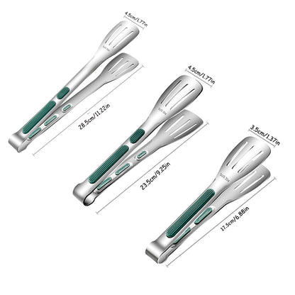 Heavy Duty BBQ Grill Tongs Non Slip Stainless Steel Food Clamp For Meat Salad Bread  Buffet Cooking 5