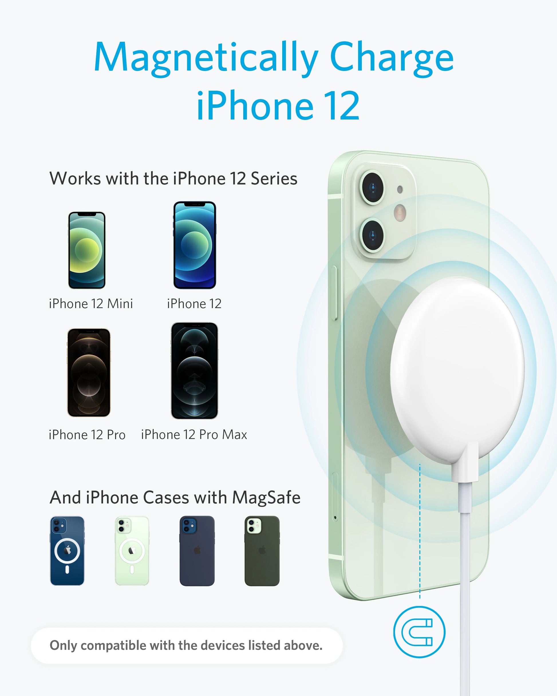 Ultra Fast 30W Magnetic Wireless Charger Compatible with Apple iPhone