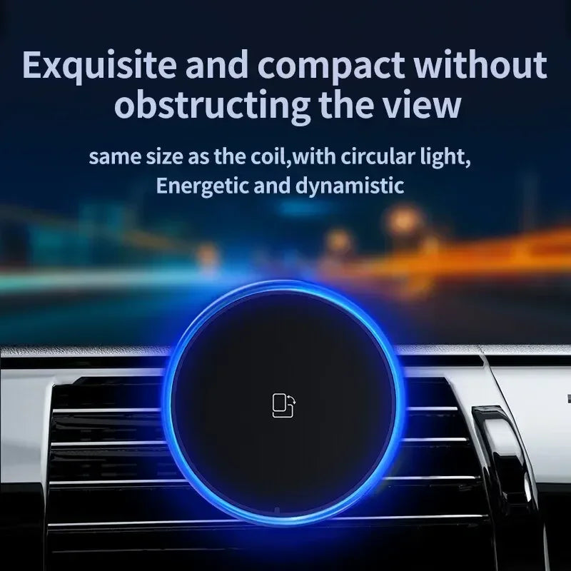 Magnetic Car Phone Holder Charger 30W Wireless Charging Station With Cool RGB Lights For IPhone 121 3