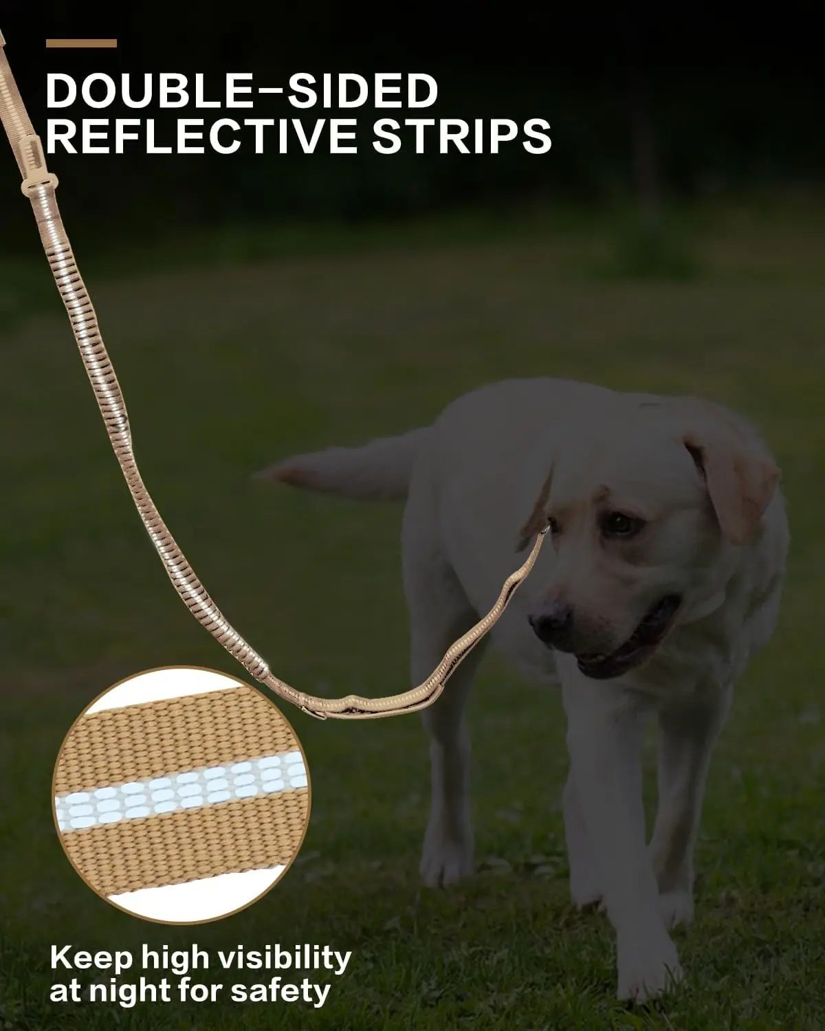 Tactical NoPull Dog Leash  Reflective Shock Absorbing  Heavy Duty Pet Leash With Car Seatbelt Safet 1