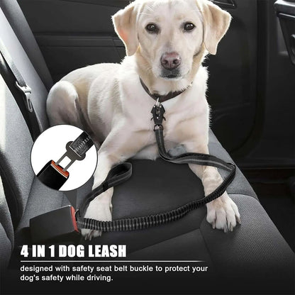 Tactical NoPull Dog Leash  Reflective Shock Absorbing  Heavy Duty Pet Leash With Car Seatbelt Safet 3