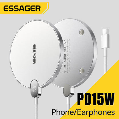 Wireless Charger Pad with Digital Display 15W Fast Charging for Apple iPhone & Samsung