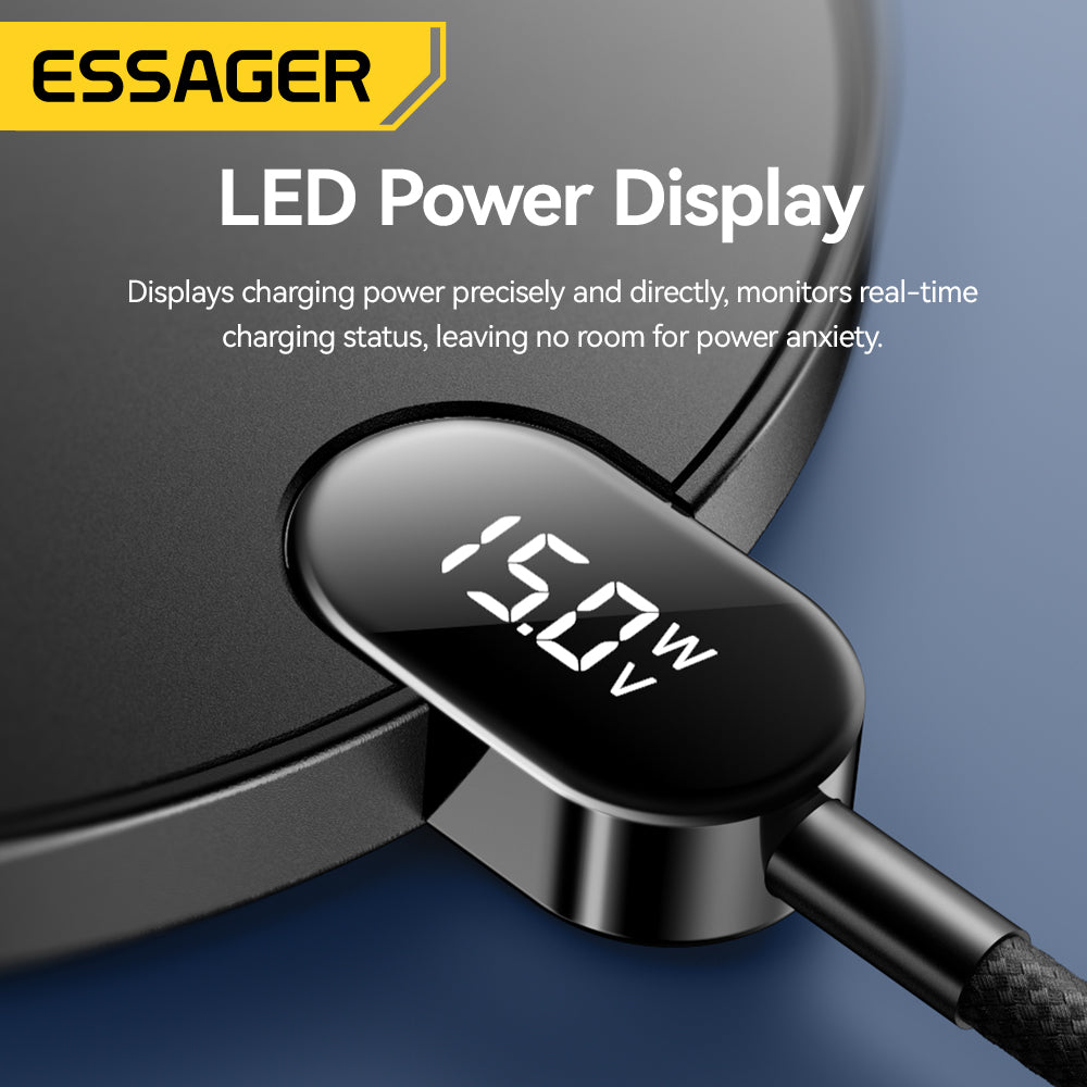 Wireless Charger Pad with Digital Display 15W Fast Charging for Apple iPhone & Samsung