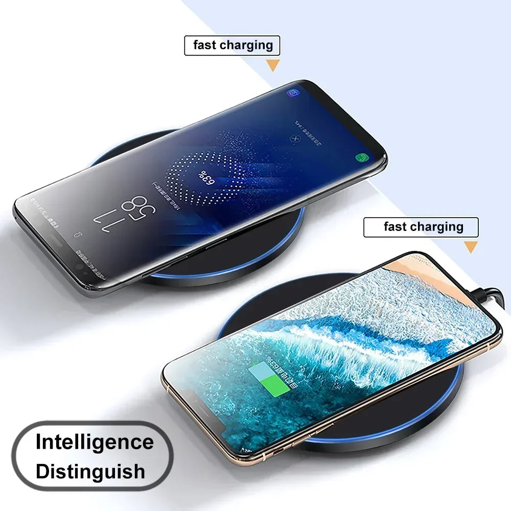 Fast Wireless Charger Pad for iPhone 15/14/13/12 & Samsung S22/S21, Qi-Certified Induction Charging Station