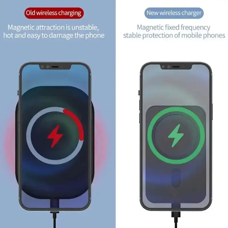 Magnetic Car Charger For IPhone  15W Fast Wireless Charging Station With Secure Vent Clip  Compatib 3