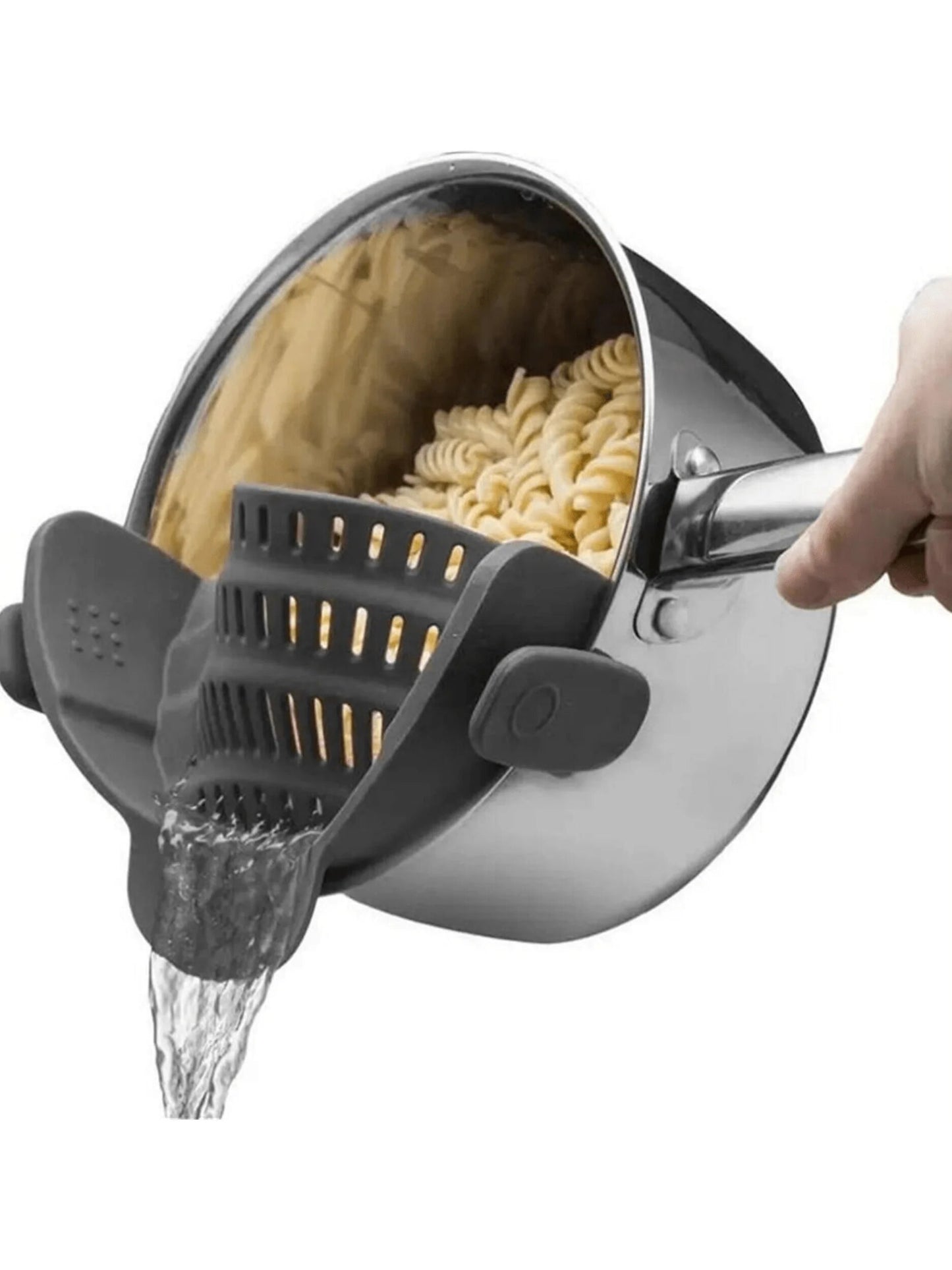 Adjustable Silicone Clip On Strainer for Pots & Pans Handheld Drainer for Noodles, Pasta, Veggies