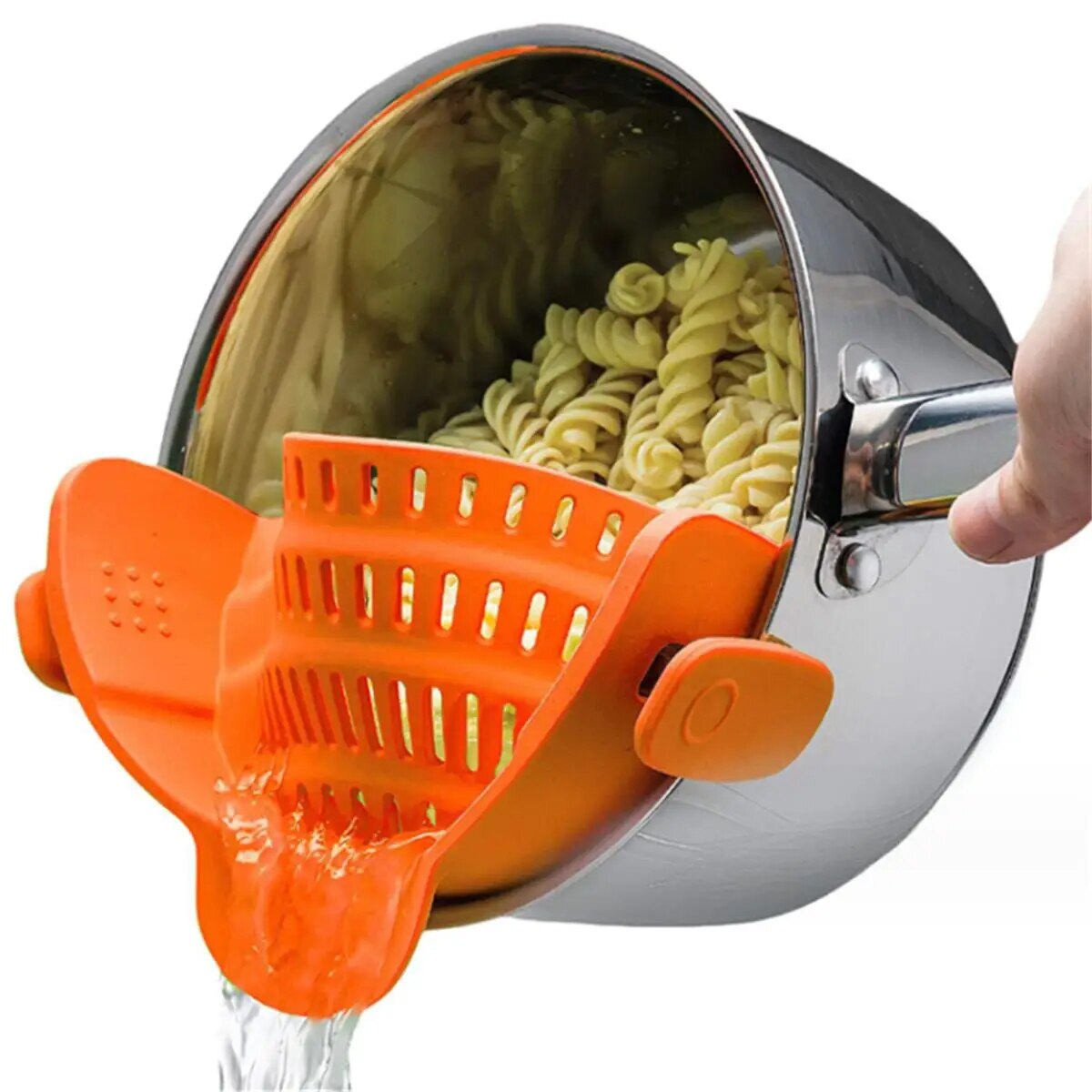 Adjustable Silicone Clip On Strainer For Pots  Pans Handheld Drainer For Noodles Pasta Veggies 8