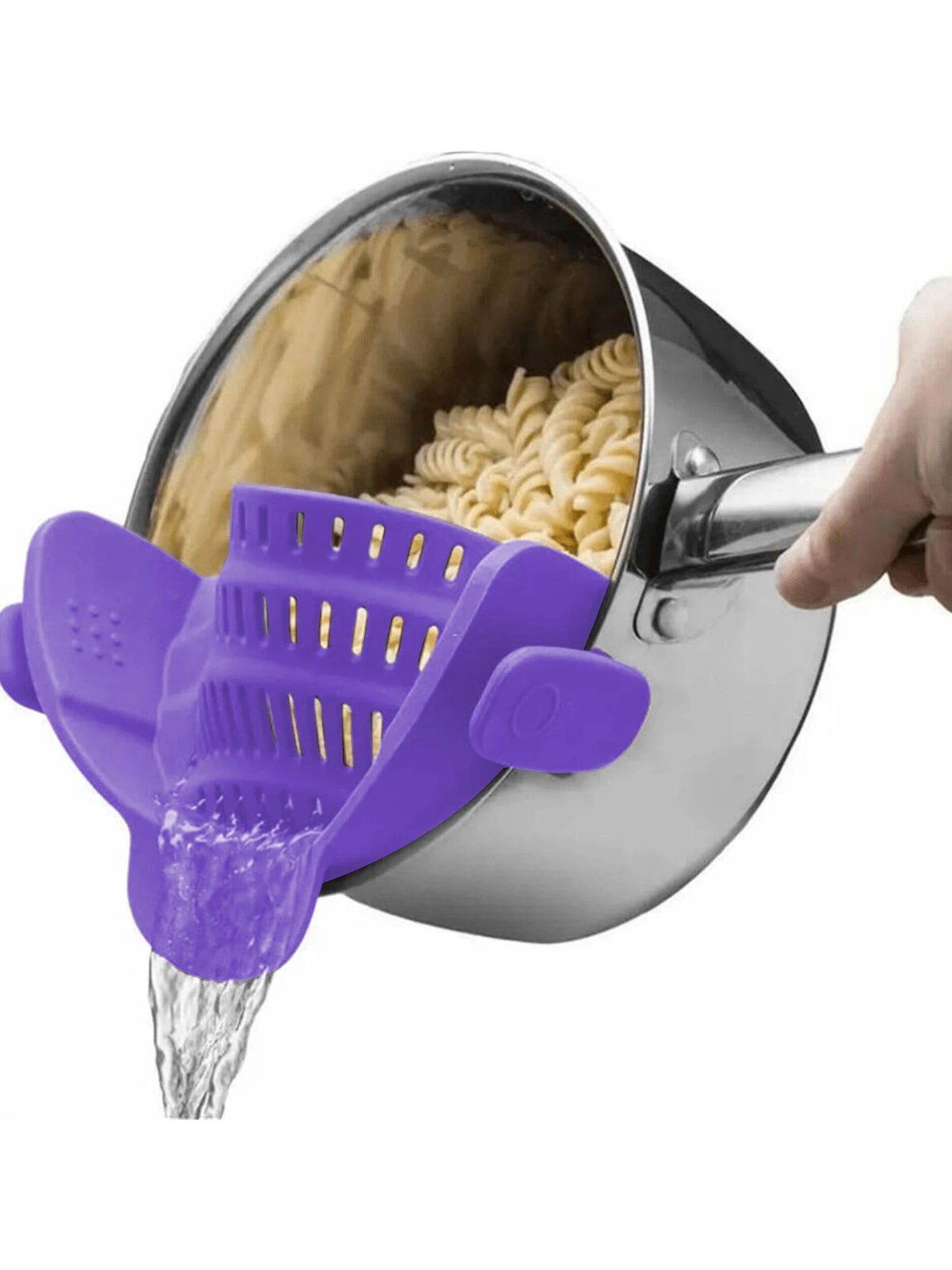 Adjustable Silicone Clip On Strainer For Pots  Pans Handheld Drainer For Noodles Pasta Veggies 12