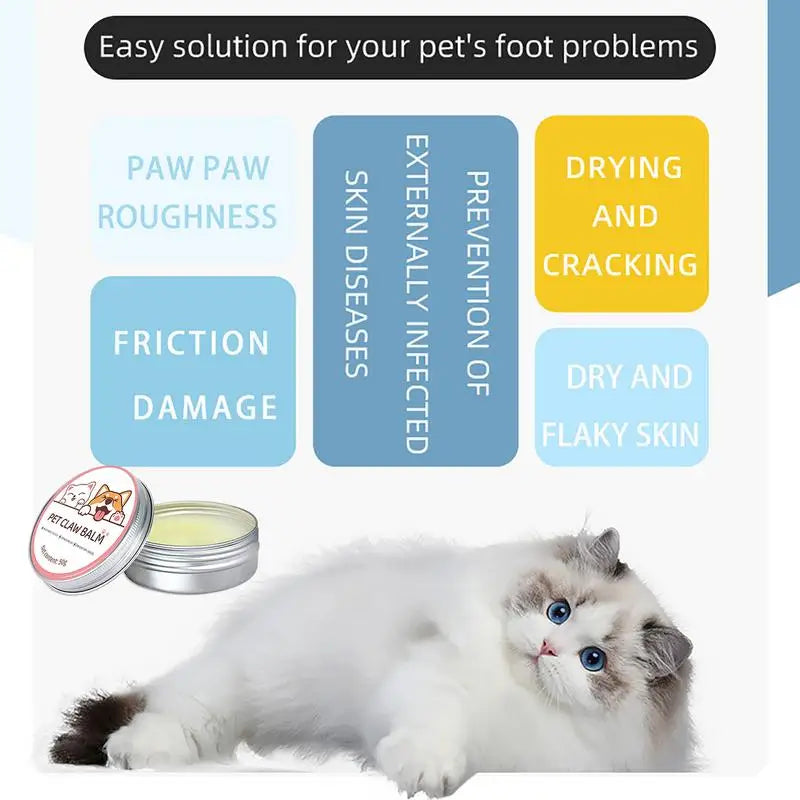 Paw Protective Cream for Pets Cat & Dog Paw Balm Cracked Feet Repair & Moisturizer