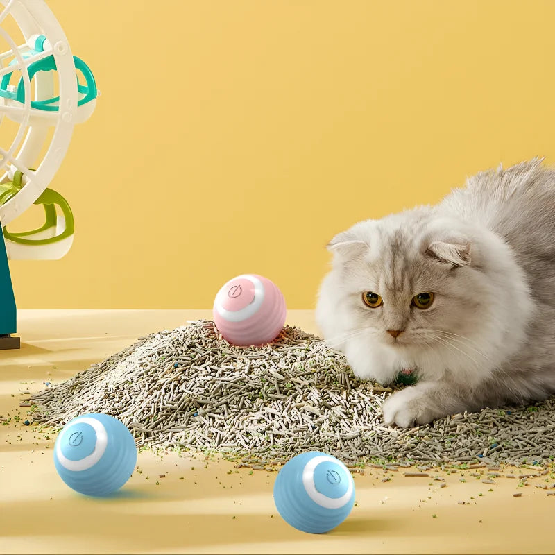 Electronic Cat Toy Ball Intelligent Interactive Rolling Bal For Kittens ABS Silicone Smart Pet Game 1